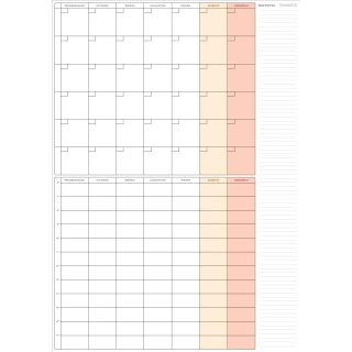 Planer suchościeralny miesiąc + tydzień 102x144cm B0 