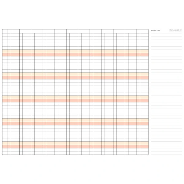 Suchościeralny uniwersalny planer ścienny układ roczny  144x102cm (B0)