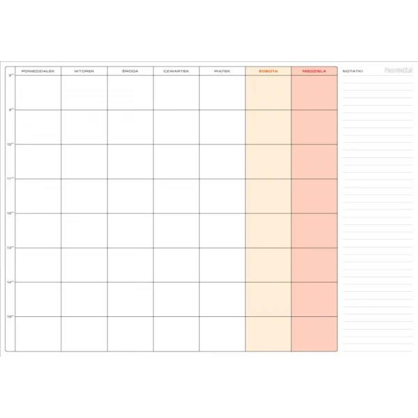 Planer ścienny suchościeralny 102x144cm tygodniowy 8-16 format B0