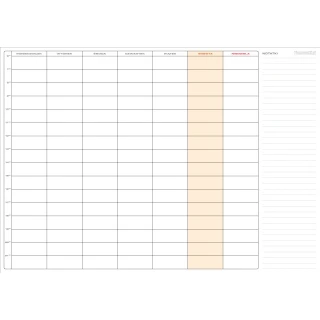 Planer ścieralny tygodniowy A1 59x84cm godziny 6 - 22 z mocowaniem