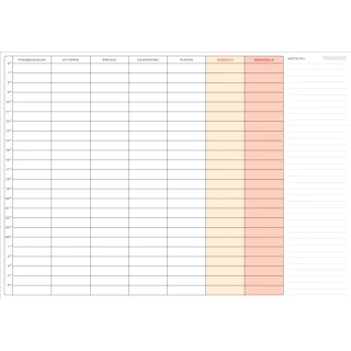 Planer tygodniowy A0 podział dnia na 24 godziny zmazywalny