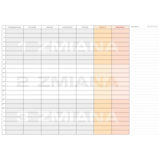 Planer tygodniowy, 3-zmianowy (A1) plansza suchościeralna