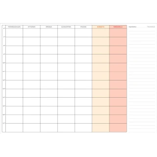 Planer -tygodniowy zmazywalny podział na godziny 6 - 18: 102x144cm (B0)