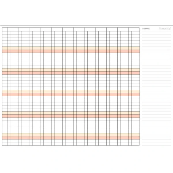 Planer ściennny roczny uniwersalny diagram roczny A1