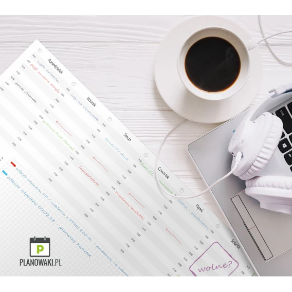 Biuwar notes na biurko z listwą ochronną kalendarz na 2025 rok