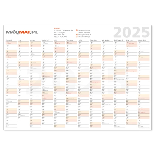 Przykład realizacji planera z nadrukiem firmowym 2023 rok