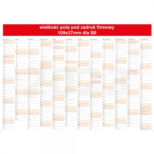 Planer B0 na 2023 rok z miejscem na nadruk firmowy