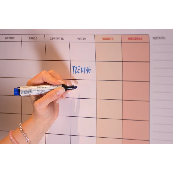 Suchościeralny planer tygodniowy A1 z miejscem na notatki
