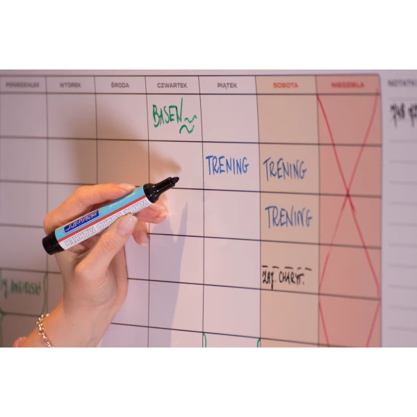 Ścieralny planer tygodniowy A1 z miejscem na notatki