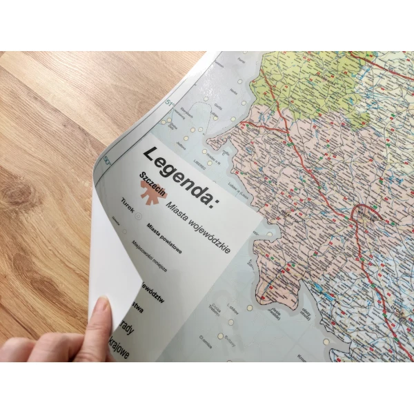 Suchościeralna Mapa Polski A0 naklejana na ścianę 119x84cm