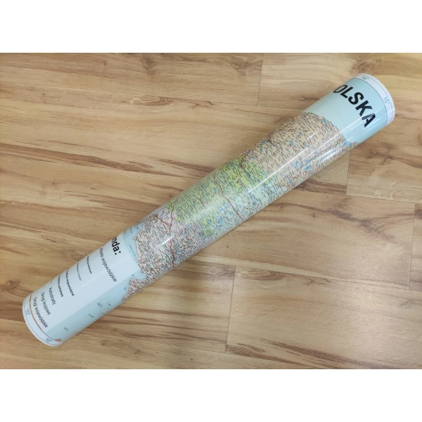 Mapa Polski z laminatem suchościeralnym i mocowaniem