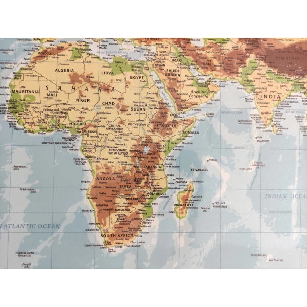 Zmazywalna Mapa ŚWIATA B0 naklejana na ścianę 144x102cm
