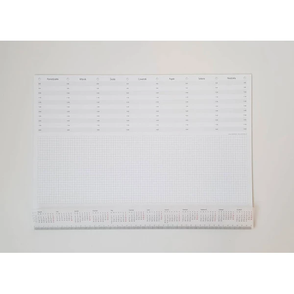 Biuwar leżący notes na biurko z listwą ochronną B3, kalendarz 2025