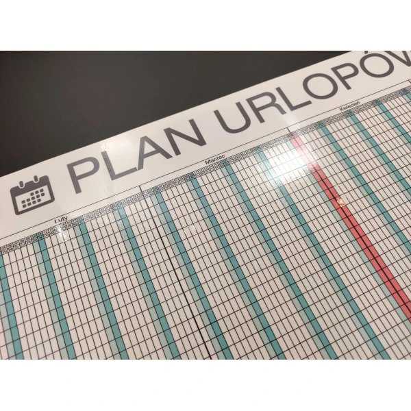 Suchościeralny laminat pozwala zazywać i zmieniać zapisy na planie urlopów 2026