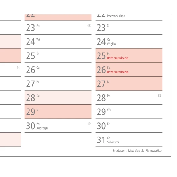 Planner 2026 zmazywalny wielki format - Planowaki.pl