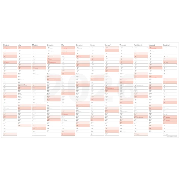 Planer MEGA 190x102 cm na rok 2026