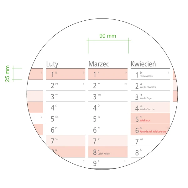Suchościeralna tablica planer roczny A0 2026 tworzywo - pole na notatki