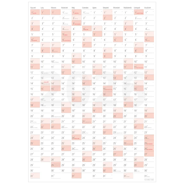 Planer magnetyczny na lodówkę A1 kalendarz 2026