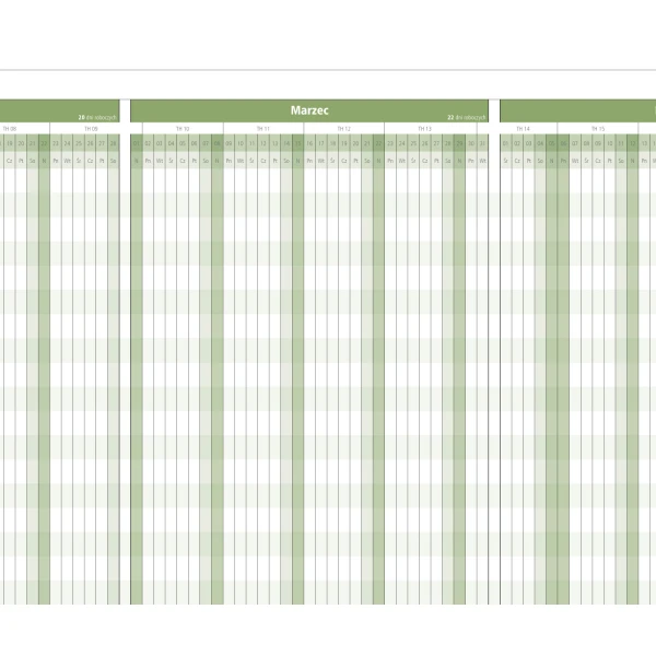 Planer projektu na rok 2026 190x100cm ścienny suchościeralny