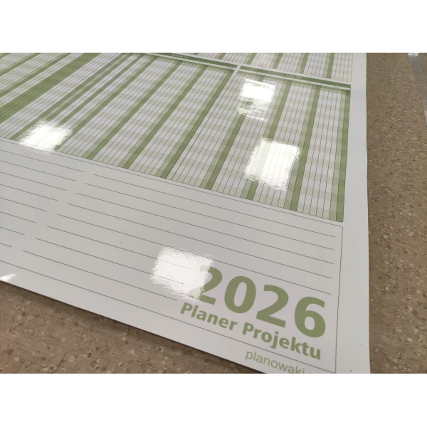 Wielki zmazywalny planer projektu na rok 2026 190x100cm