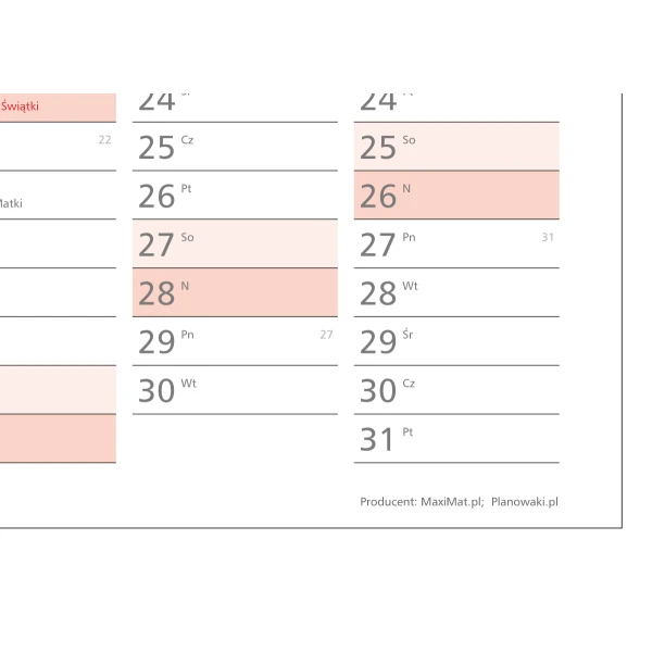 W stopce planera szkolnego B0  nazwa producenta
