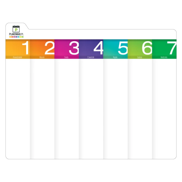 Planer tygodniowy 46x37cm kolorowy przeklejany
