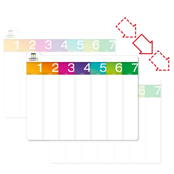 Suchościeralny przeklejany planer tygodniowy