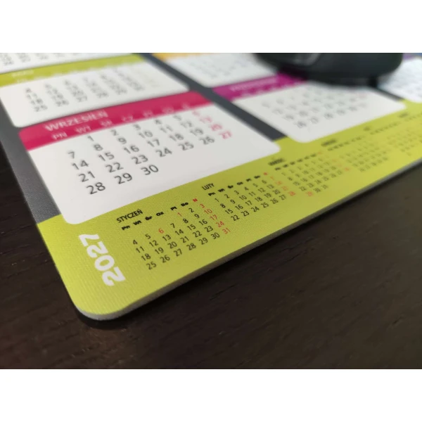 Podkładka pod mysz z nadrukiem kalendarza 2026