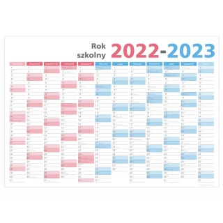 Kalendarz A1 na rok szkolny 2022/23 84x59 cm planer ścienny suchościeralny z mocowaniem
