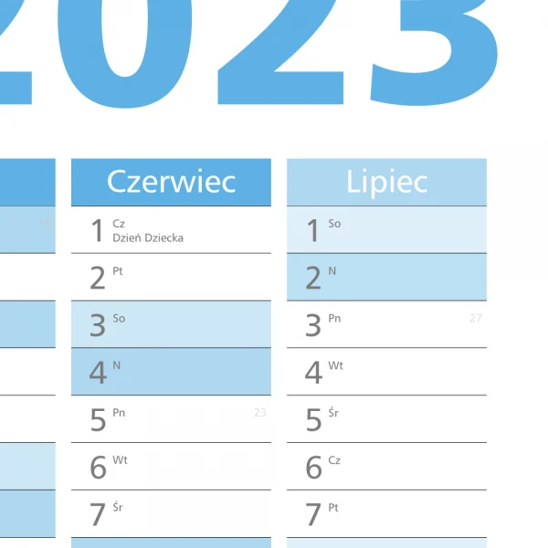 Ścienny kalendarz planer szkolny 2022/2023