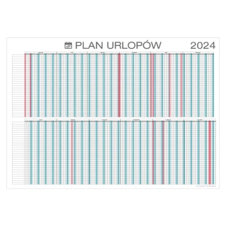 Planer urlopów na rok 2024 format A1 84x59cm